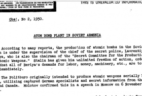 Les documents d`archives de la CIA:  La première bombe atomique soviétique a été produite en Arménie